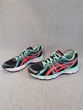 Asics Gel-Excite 2 Running Shoes Women's 10 Black Green Athletic Sneakers